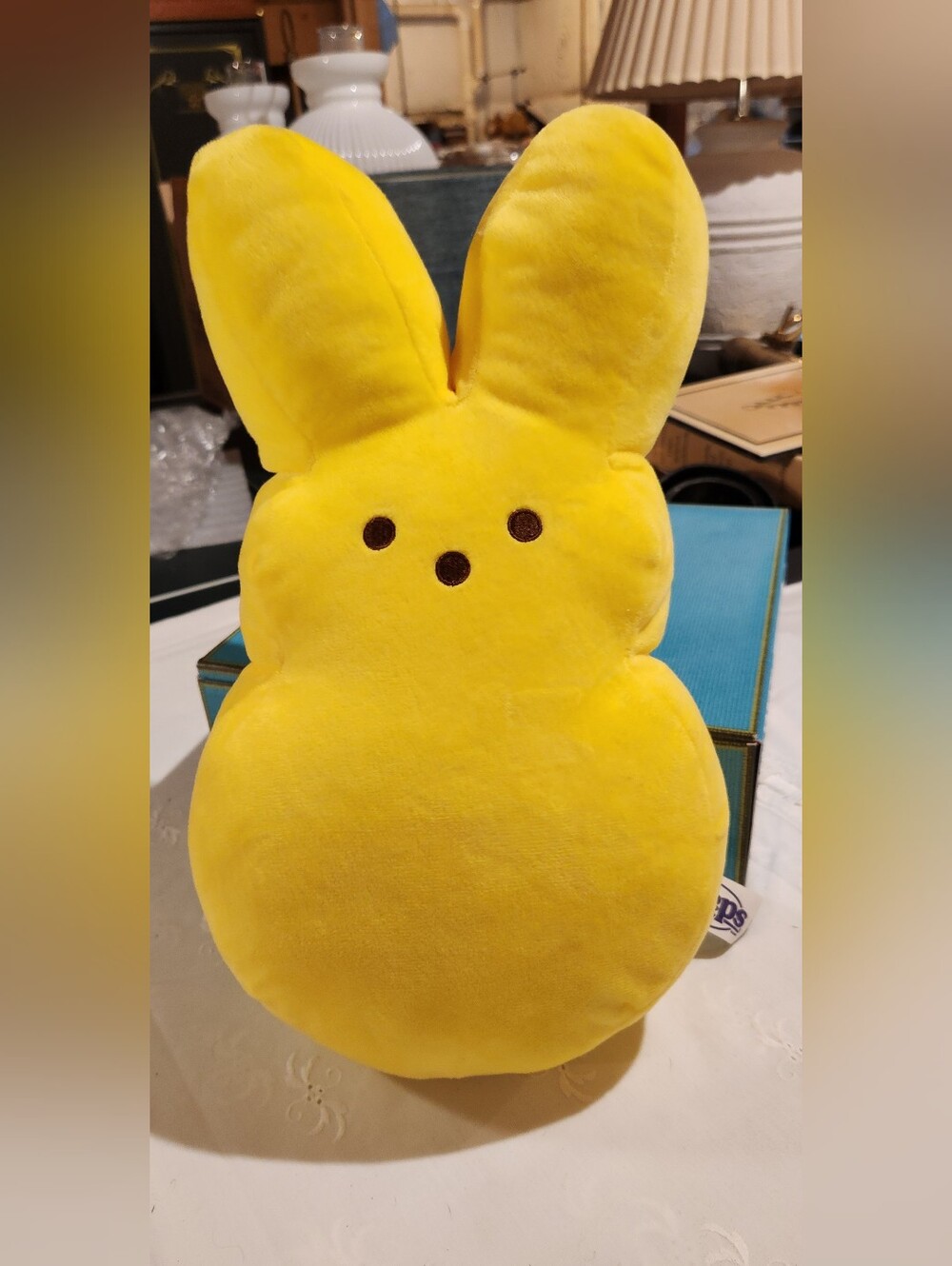 PEEPS Bunny Plush Yellow Fun Cute Easter Toy 15" Tall Soft Pillow Holiday Décor